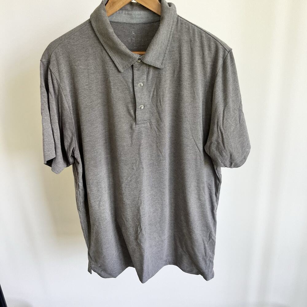 Free Fly Polo Shirt Mens Large Performance Bamboo Gray Outdoors Active Fishing‎